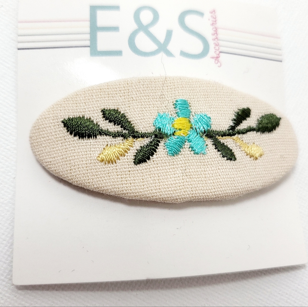Embroidered barrette